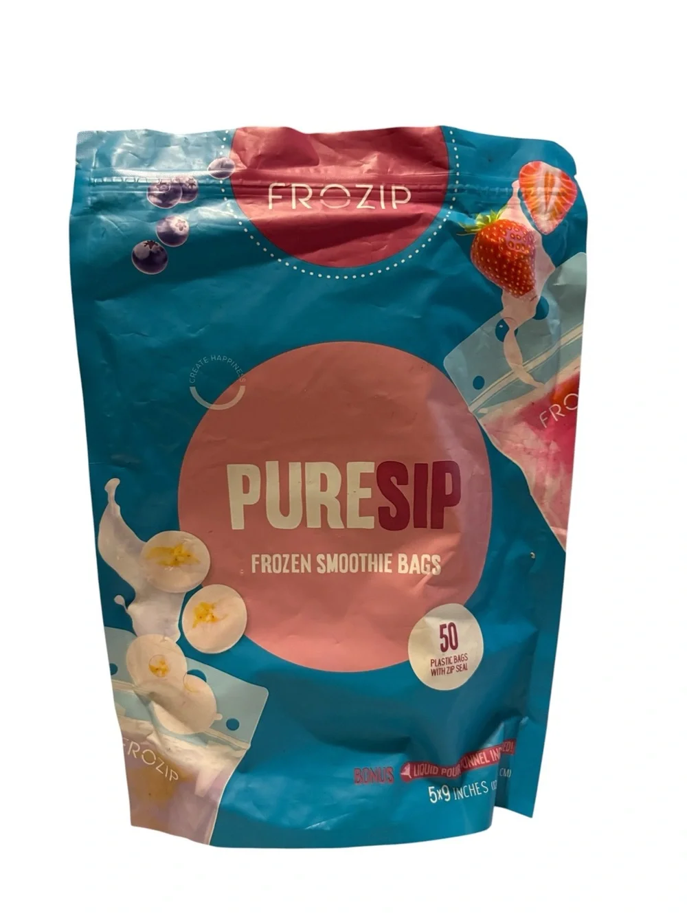 PureSip Frozen Smoothie Bags - Blue & Pink